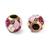 Golden Plated Alloy Enamel European Beads FIND-E046-01G-2