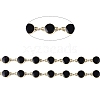 Handmade Alloy Enamel Flat Round Link Chains ENAM-F138-03D-RS-2