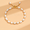Imitation Pearl & Stainless Steel Beaded Slider Bracelet NU9902-1