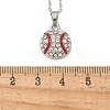 Zinc Alloy Crystal Rhinestone Sport Ball Pendant Cable Chain Necklaces NJEW-U024-01P-02-5