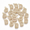 Brass Cubic Zirconia Charms KK-S348-330D-1