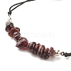 Natural Garnet Chips Braided Bead Bracelet X-BJEW-JB08019-12-4