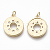 Brass Micro Pave Clear Cubic Zirconia Pendants KK-S356-009G-NF-2