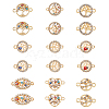 SUPERFINDINGS 18Pcs 9 Styles Alloy Crystal Rhinestone Connector Charms FIND-FH0008-66-1