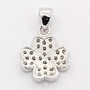 CZ Lucky Jewelry Brass Micro Pave Cubic Zirconia Four Leaf Clover Charms Pendants X-ZIRC-M011-18P-NR-2