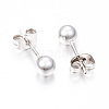 304 Stainless Steel Stud Earrings EJEW-H353-03S-3MM-2