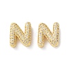 Rack Plating Brass Micro Pave Cubic Zirconia Slide Charms KK-C084-34G-N-1