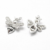 Brass Micro Pave Grade AAA Cubic Zirconia Charms ZIRC-P072-02P-NR-2