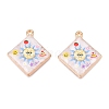 Printed Rack Plating Alloy Enamel Pendants ENAM-T020-05F-3