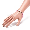 Polymer Clay & Natural Shell Daisy & Heart Beaded Stretch Bracelet BJEW-JB08846-3