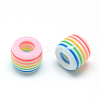 Opaque Stripe Resin Beads X-RESI-S344-08-2