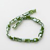 Electroplate Opaque Solid Color Glass Beads Strands EGLA-M020-03-2