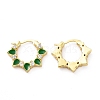 Enamel Teardrop Wrap Hoop Earrings with Clear Cubic Zirconia KK-D079-28G-3