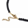 Tassel Pendant Necklace with Glass Beaded Chains for Women NJEW-F302-03-4