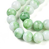 Opaque Crackle Glass Round Beads Strands GLAA-T031-10mm-01L-2