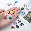 Mosaic Printed Glass Half Round/Dome Cabochons GGLA-N004-16mm-G-5