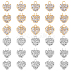 SUPERFINDINGS 40Pcs 2 Colors Alloy Rhinestone Pendants FIND-FH0008-95-1