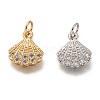 Brass Micro Pave Clear Cubic Zirconia Charms ZIRC-C020-49-1