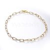 Aluminum Textured Paperclip Chain Bracelets & Necklaces Jewelry Sets SJEW-JS01094-01-7