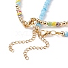 2Pcs 2 Style Glass Seed Pearl Beaded Necklaces Set NJEW-JN03936-6