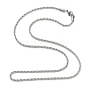 Tarnish Resistant 304 Stainless Steel Necklaces Unisex Rope Chain Necklaces NJEW-507L-10-3