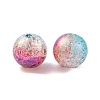 UV Plating Rainbow Iridescent Two Tone Acrylic Beads PACR-C009-04J-2