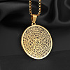 Stainless Steel Round Engraved Coin Pendant Simple Fashion Necklace NN6045-1-1