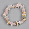 Unisex Chip Natural Morganite Beaded Stretch Bracelets BJEW-S143-44-2