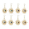 Brass Glass Dangle Earrings EJEW-MZ00802-3