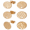 6Pcs 3 Styles Ion Plating(IP) 304 Stainless Steel Ear Stud Findings STAS-LP0001-50-1