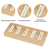 HOBBIESAY 2Pcs 2 Styles Rectangle 5-Slot Bamboo & 3-Slot Wood Ring Display Tray Stands RDIS-HY0001-02B-3