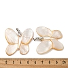 Rack Plating Brass Pave Natural Paua Shell & White Shell Pendants KK-U025-12P-09-3