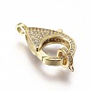 Brass Micro Pave Cubic Zirconia Lobster Claw Clasps ZIRC-F109-07G-3