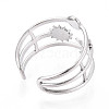 304 Stainless Steel Cuff Rings Components STAS-N113-03P-3