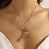 Summer Beach Brass Enamel Pendant Necklaces WG2737B-01-2