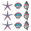 9Pcs 3 Styles Ocean Theme PVC Paillette Embroidered Cloth Sew on Patches PATC-FG0001-92-1