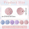 6Pcs 3 Colors Handmade Polymer Clay Rhinestone Floral Ball Beads CLAY-SC0002-14-2