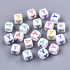 Opaque White Acrylic Beads SACR-R252-02Y-1