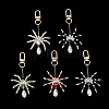 Halloween Spider Glass & 304 Stainless Steel Pendant Decorations HJEW-JM05040-1