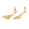 Twist Brass Dangle Stud Earrings EJEW-G382-16G-2