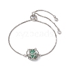 Round Natural Mixed Gemstone Macrame Pouch Link Bracelets BJEW-JB10653-02-3