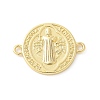 Brass Saint Benedict Medal Connector Charms KK-P294-02G-1