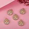 5Pcs Brass Micro Pave clear Cubic Zirconia Pendants ZIRC-SZ0002-55-4