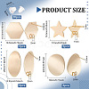 BENECREAT 8pcs 4 style Brass Stud Earring Findings KK-BC0009-66-2