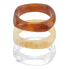 3Pcs 3 Style Imitation Marble Acrylic Bangles Set for Women BJEW-FI0001-11-1