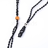 Adjustable Braided Waxed Cord Macrame Pouch Necklace Making MAK-WH0009-02A-2