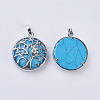 Synthetic Turquoise Pendants G-K234-E07-2