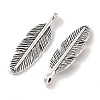 Tibetan Style Alloy Feather Pendants LS-TIBEP-1360-AS-LF-2