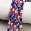 Gradient Color Natural Dyed White Jade & Lapis Lazuli & Synthetic Shoushan Stone Beads Strands GG-CBA1E0E-01C-1