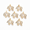 Brass Cubic Zirconia Peg Bails Pendants KK-N233-028-NF-1